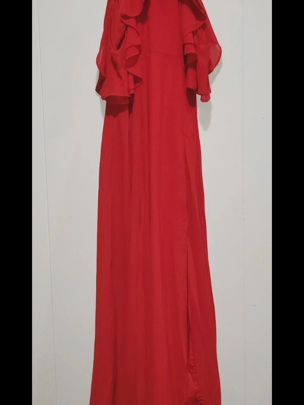 SHEIN Red Ruffle Sleeve Maxi Dress - Picture 3 of 7